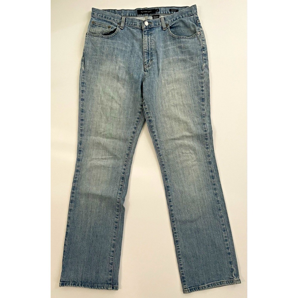 Calvin Klein Jeans Womens 12 Light Wash Bootcut Stretch Denim Blue Lycra Spandex